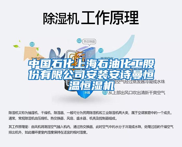 中國石化上海石油化工股份有限公司安裝安詩(shī)曼恒溫恒濕機