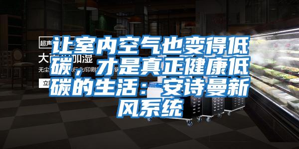 讓室內空氣也變得低碳，才是真正健康低碳的生活：安詩(shī)曼新風(fēng)系統
