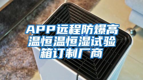 APP遠程防爆高溫恒溫恒濕試驗箱訂制廠(chǎng)商