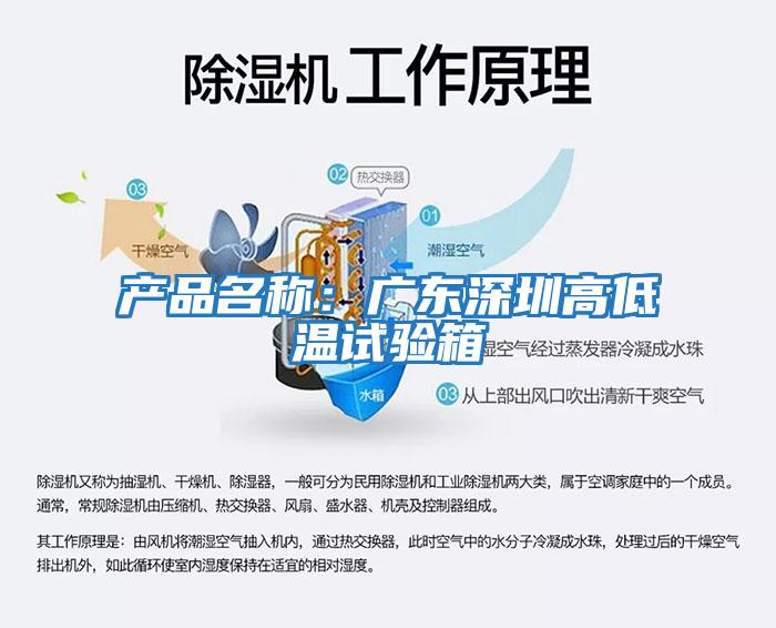 產(chǎn)品名稱(chēng)：廣東深圳高低溫試驗箱