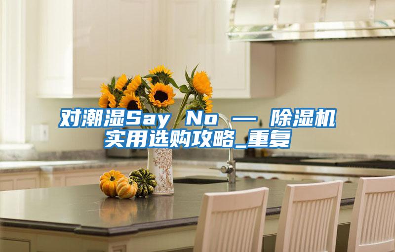 對潮濕Say No — 除濕機實(shí)用選購攻略_重復