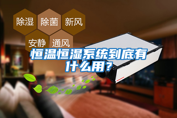 恒溫恒濕系統到底有什么用？