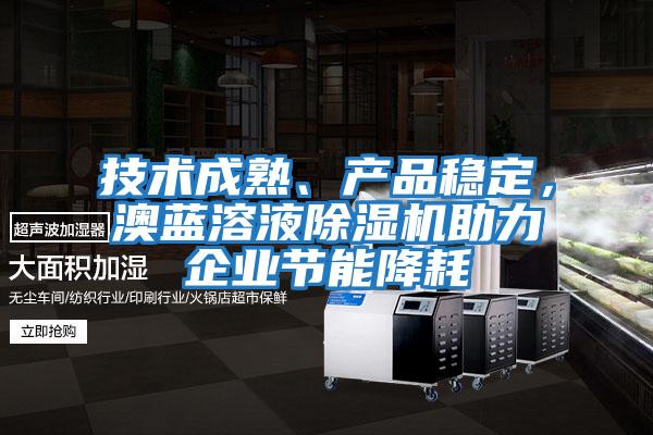 技術(shù)成熟、產(chǎn)品穩定，澳藍溶液除濕機助力企業(yè)節能降耗
