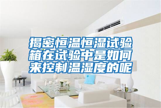 揭密恒溫恒濕試驗箱在試驗中是如何來(lái)控制溫濕度的呢